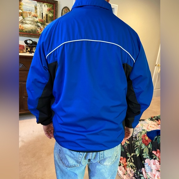 NEW BALANCE Mens M Black Blue Short Sleeve Workout Top & Jacket Set Great Look! - Picture 6 of 14